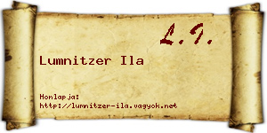 Lumnitzer Ila névjegykártya
